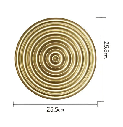 Geometric golden metal wall art set living room round decor