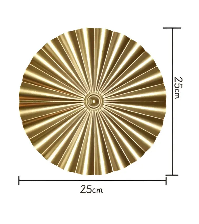 Geometric golden metal wall art set living room round decor