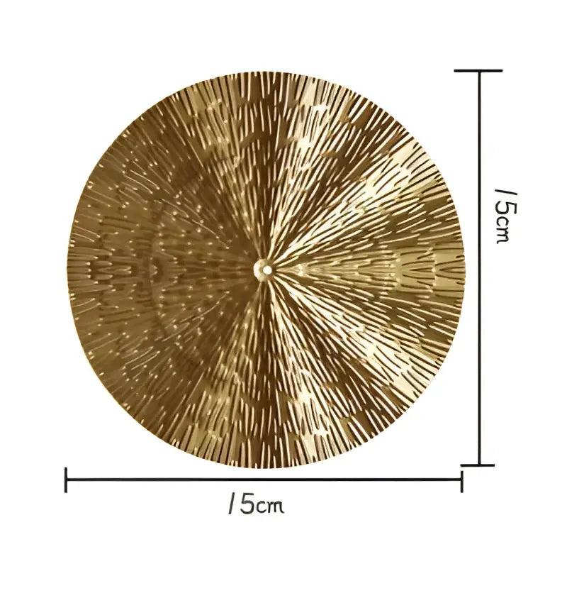 Geometric golden metal wall art set living room round decor