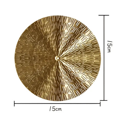 Geometric golden metal wall art set living room round decor