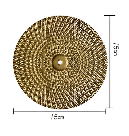 Geometric golden metal wall art set living room round decor