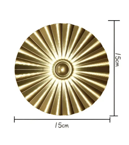 Geometric golden metal wall art set living room round decor