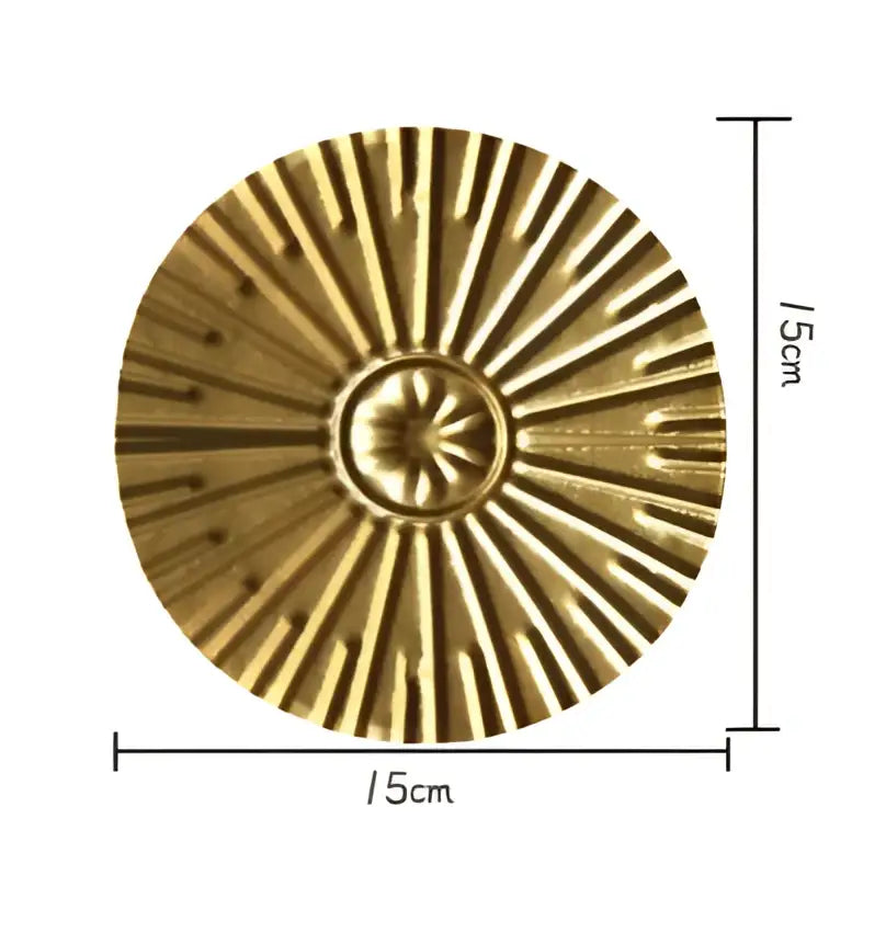 Geometric golden metal wall art set living room round decor