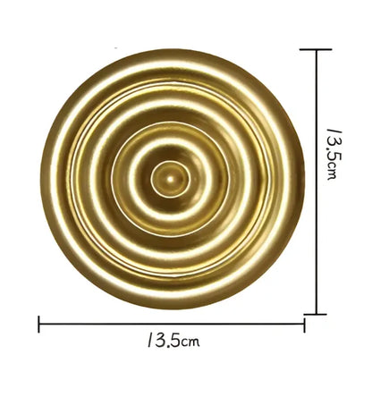 Geometric golden metal wall art set living room round decor