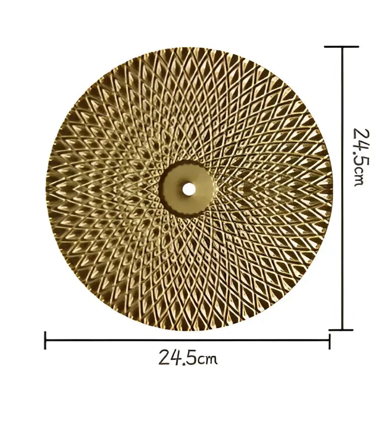Geometric golden metal wall art set living room round decor