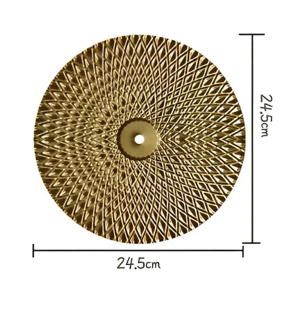 Geometric golden metal wall art set living room round decor