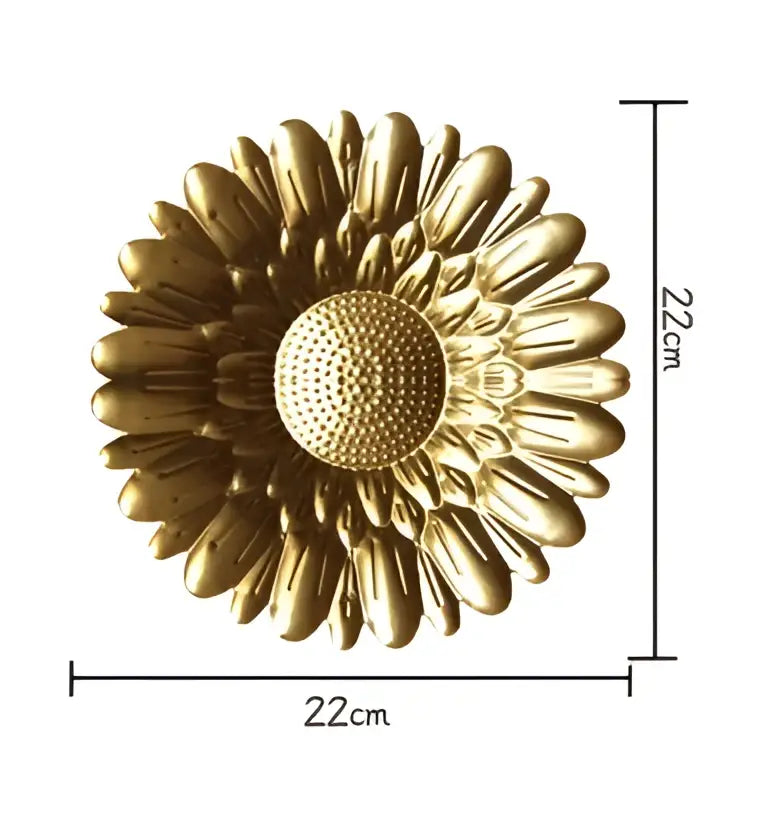 Geometric golden metal wall art set living room round decor