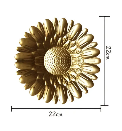 Geometric golden metal wall art set living room round decor