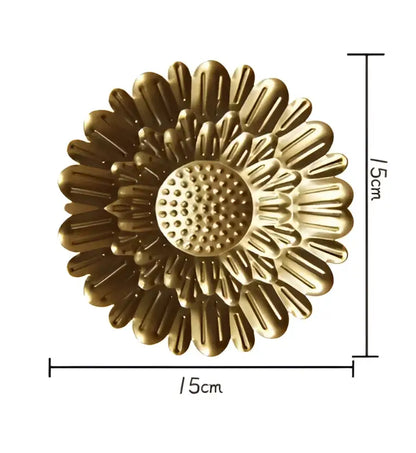 Geometric golden metal wall art set living room round decor