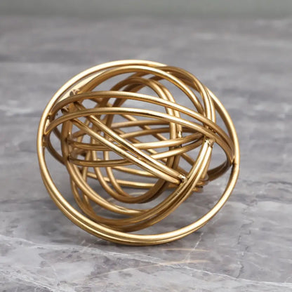 Geometric golden thread metal balls decorative figurines living room