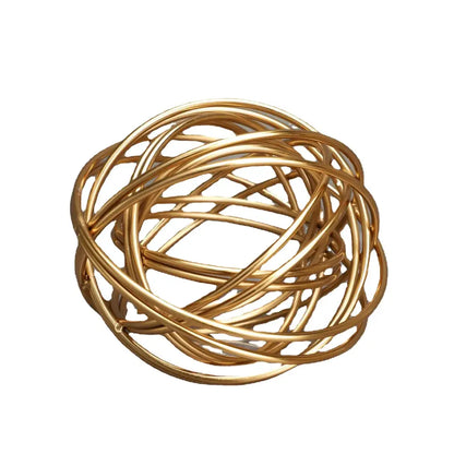 Geometric golden thread metal balls decorative figurines living room