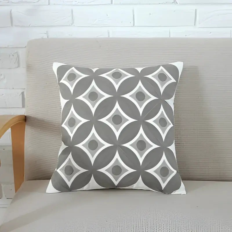 Geometric grey & pink cushion cover living room pillow case