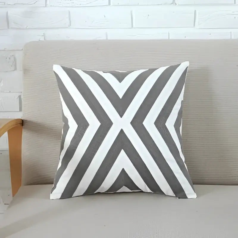 Geometric grey & pink cushion cover living room pillow case