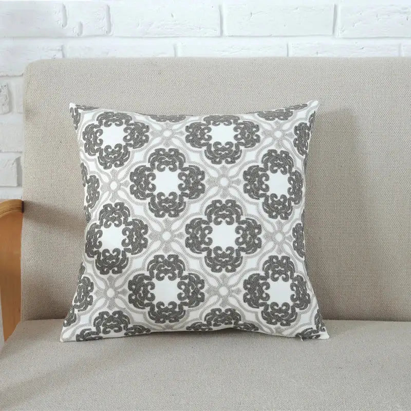 Geometric grey & pink cushion cover living room pillow case