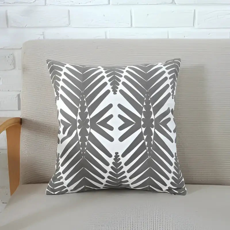 Geometric grey & pink cushion cover living room pillow case