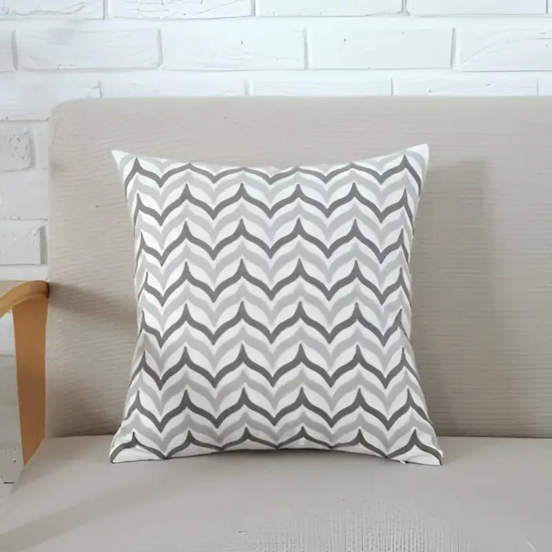 Geometric grey & pink cushion cover living room pillow case