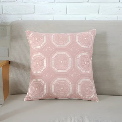 Geometric grey & pink cushion cover living room pillow case
