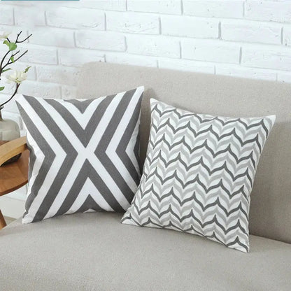 Geometric grey & pink cushion cover living room pillow case