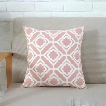 Geometric grey & pink cushion cover living room pillow case