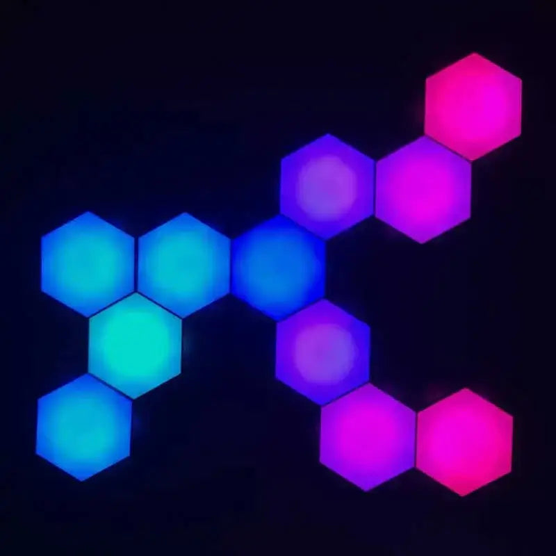 Geometric hexagon led wall lights bedroom bluetooth app control