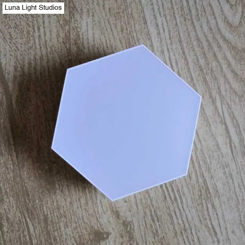 Geometric hexagon led wall lights bedroom bluetooth app control