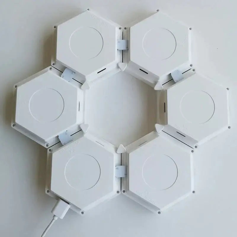 Geometric hexagon led wall lights bedroom bluetooth app control