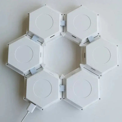 Geometric hexagon led wall lights bedroom bluetooth app control