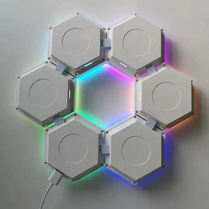 Geometric hexagon led wall lights bedroom bluetooth app control