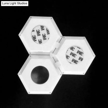 Geometric hexagon led wall lights bedroom bluetooth app control