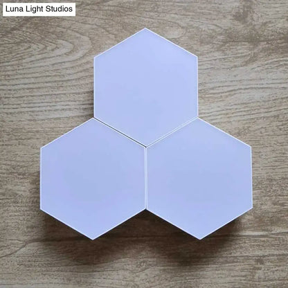Geometric hexagon led wall lights bedroom bluetooth app control