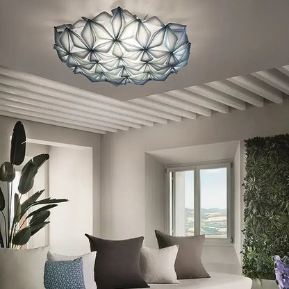 Geometric italian design white glass ceiling light dining room