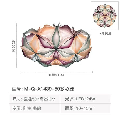 Geometric italian design white glass ceiling light dining room