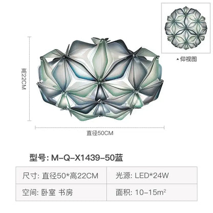 Geometric italian design white glass ceiling light dining room