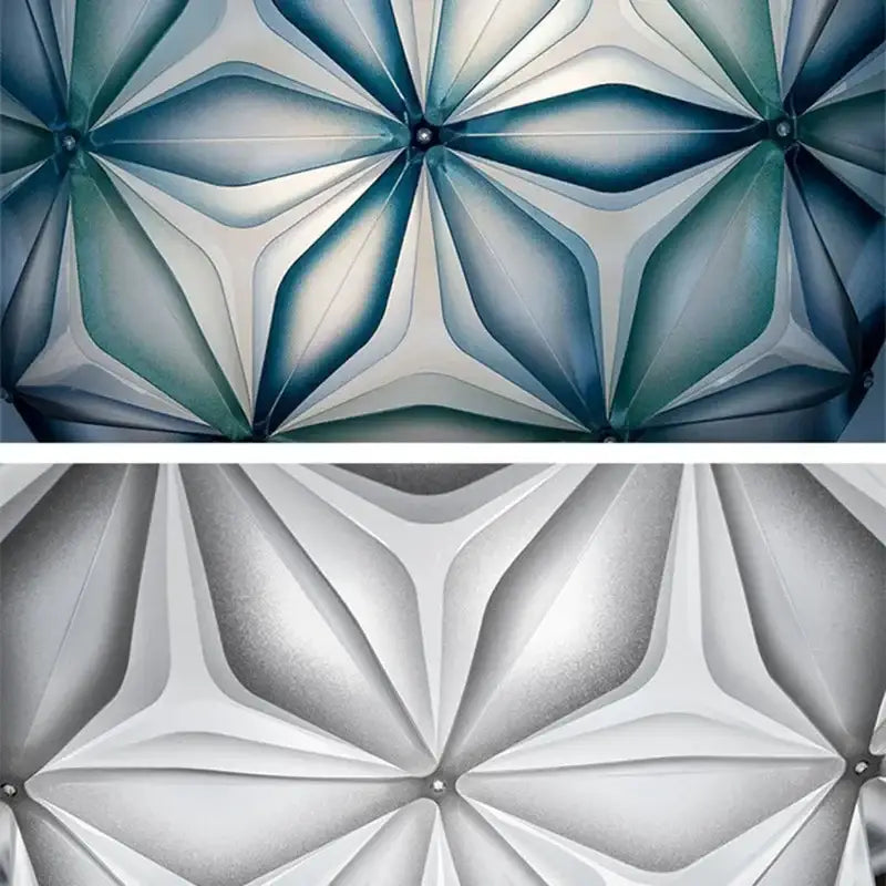 Geometric italian design white glass ceiling light dining room