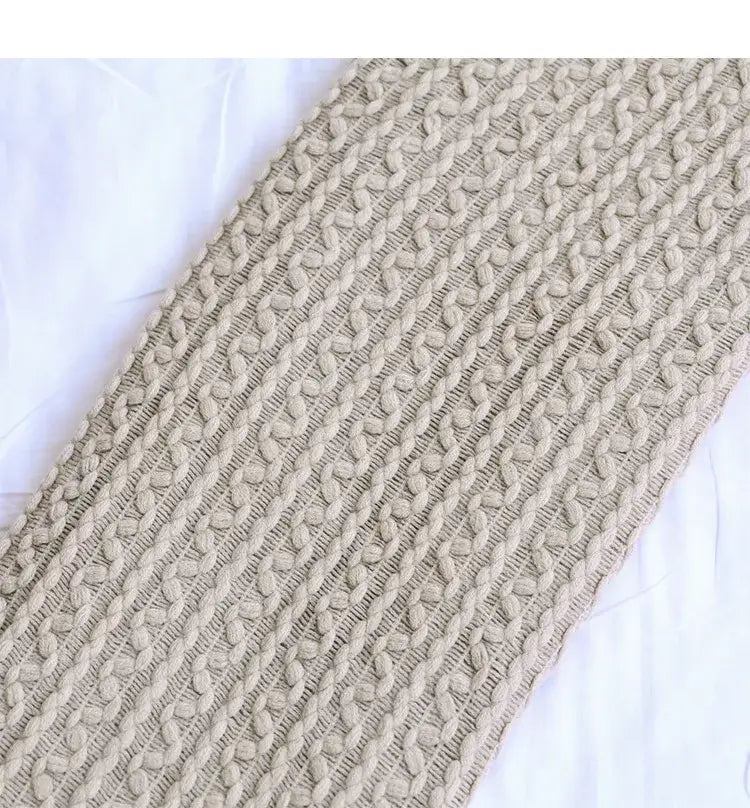 Geometric knit sofa blanket mustard & off-white living room throw