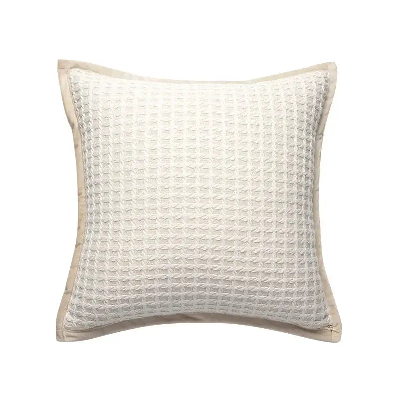 Geometric line embroidered suede pillowcase black & white living room