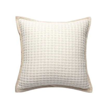 Geometric line embroidered suede pillowcase black & white living room