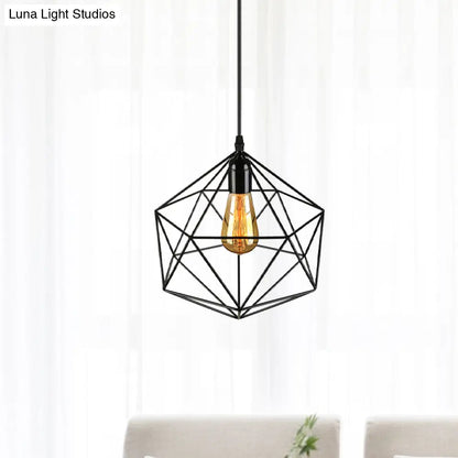 DecorBites™ Geometric Metal Pendant Light - Industrial Living Room Hanging Light in Black/White - 3 Sizes Available