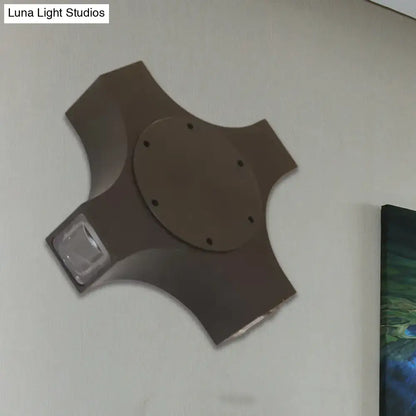 Geometric metallic shade bronze corridor wall sconce bedroom light