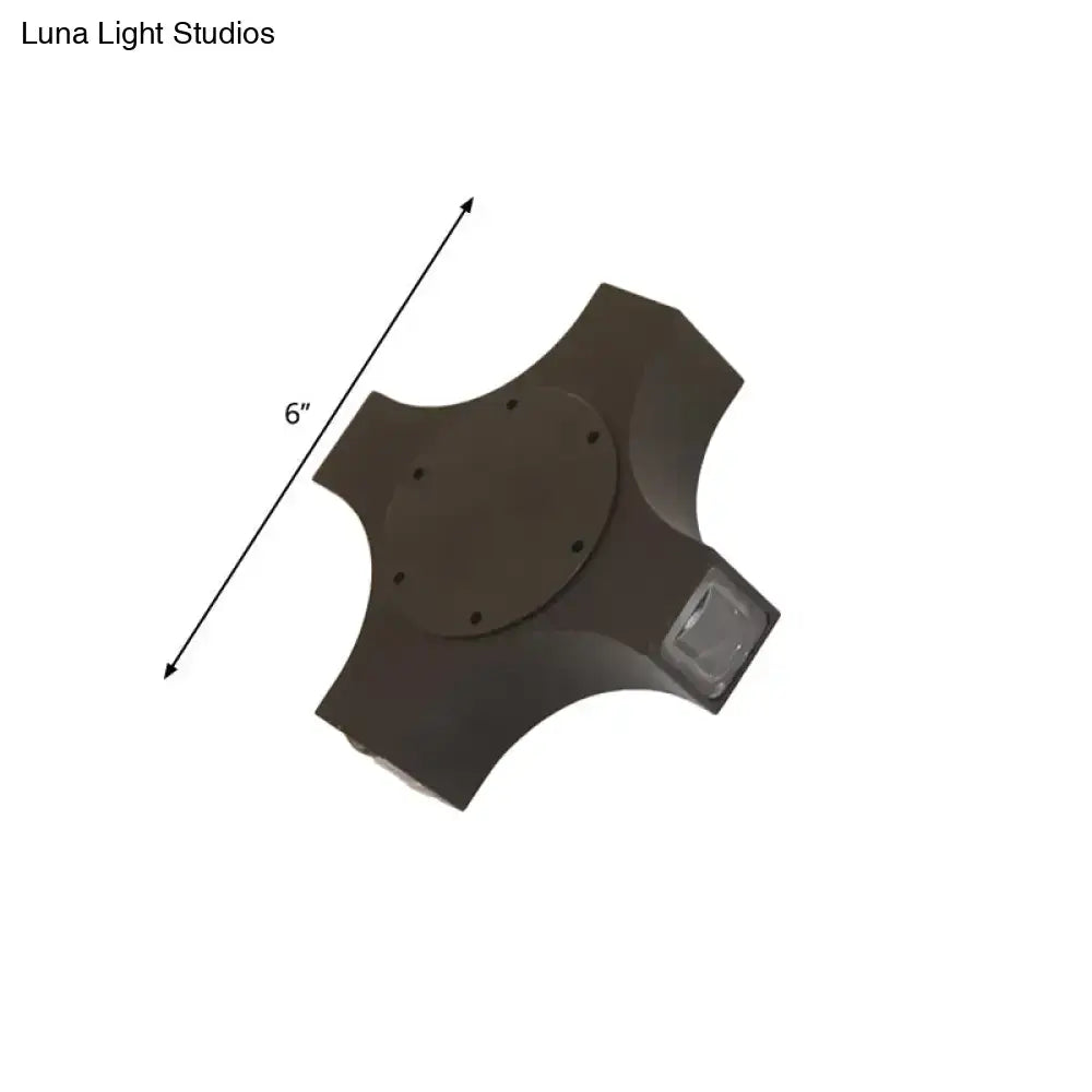 Geometric metallic shade bronze corridor wall sconce bedroom light