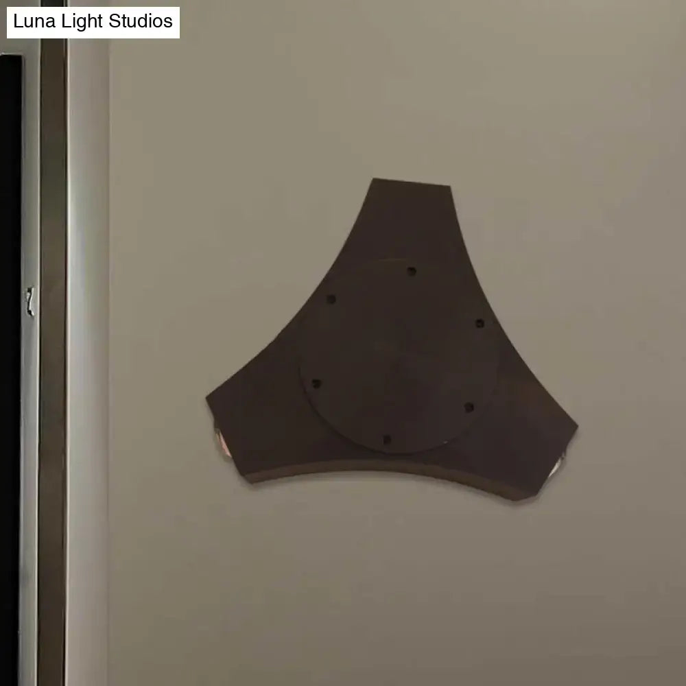 Geometric metallic shade bronze corridor wall sconce bedroom light