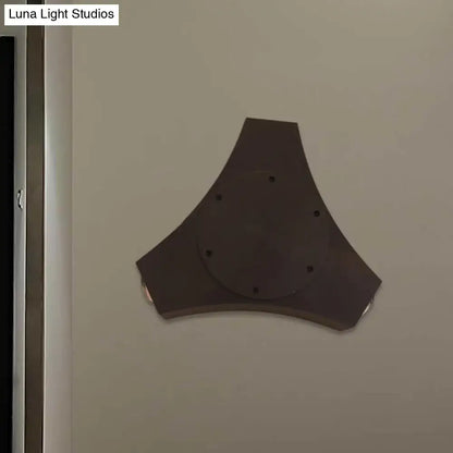 Geometric metallic shade bronze corridor wall sconce bedroom light