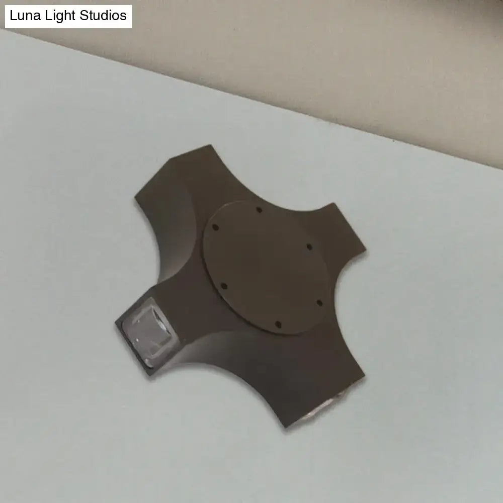 Geometric metallic shade bronze corridor wall sconce bedroom light