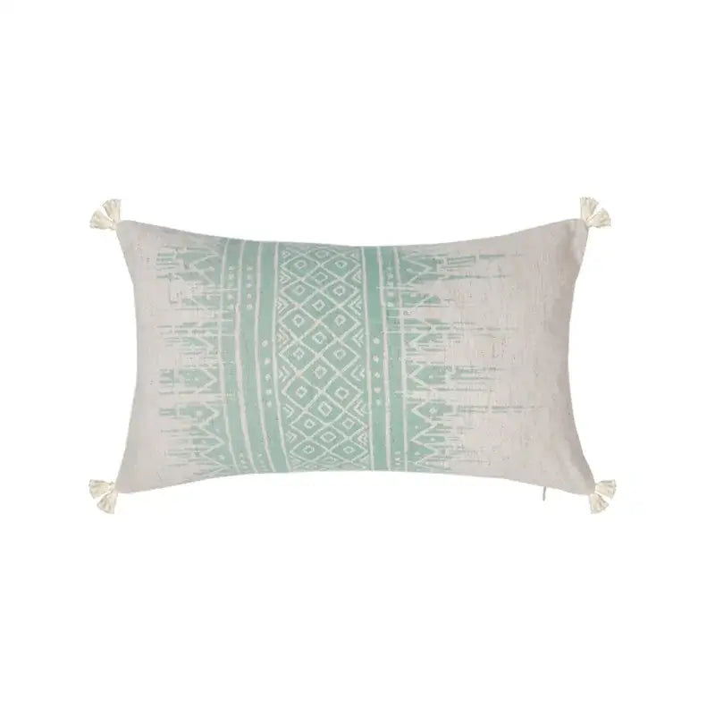 Geometric mosaic cotton crochet tassel cushion cover living room