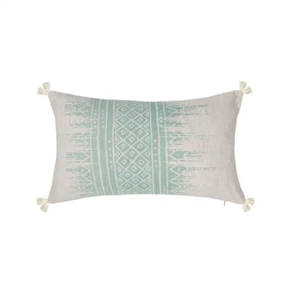 Geometric mosaic cotton crochet tassel cushion cover living room