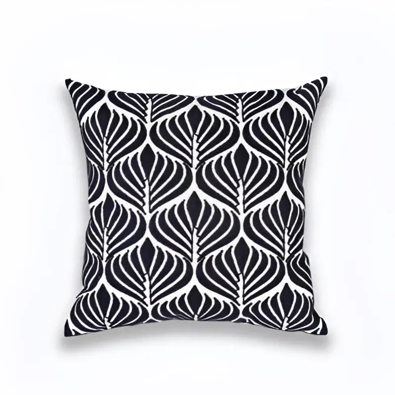 Geometric navy blue & gray cushion cover living room decor