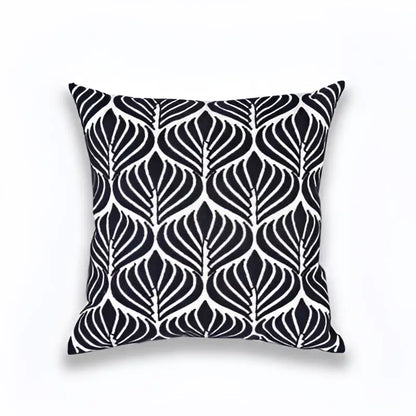 Geometric navy blue & gray cushion cover living room decor