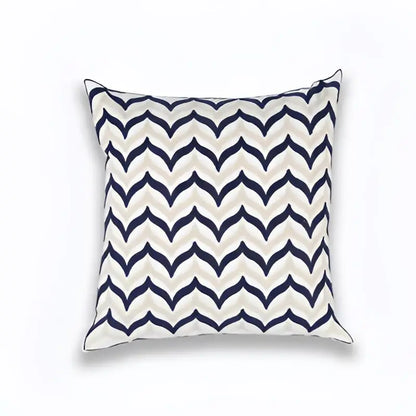 Geometric navy blue & gray cushion cover living room decor
