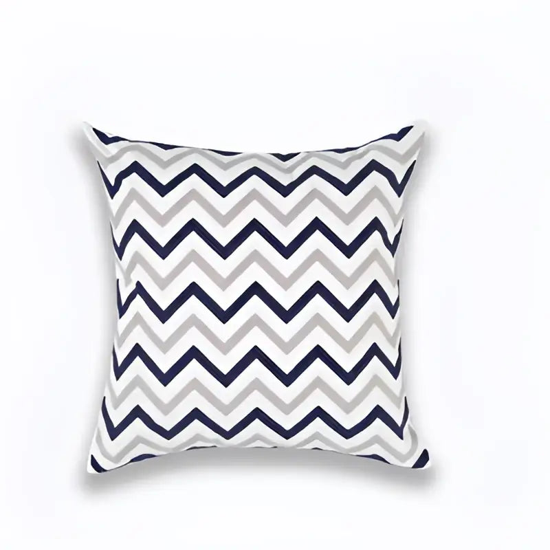 Geometric navy blue & gray cushion cover living room decor