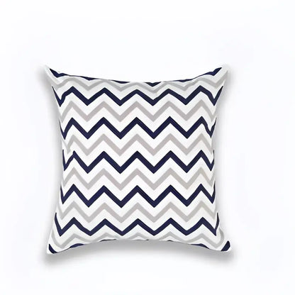 Geometric navy blue & gray cushion cover living room decor